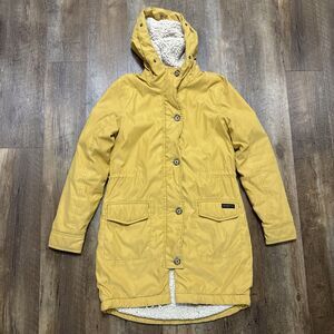 Abercrombie & Fitch Women's Sherpa-Lined Parka Hooded Jacket Yellow Size S